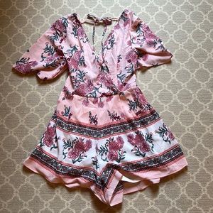 Altar’d State XL Floral Pink Romper